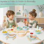 Juego de cocina de madera del juego de 63 piezas, accesorios de