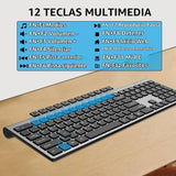 Combo de mouse y teclado inalámbricos, teclado de computadora de ta...