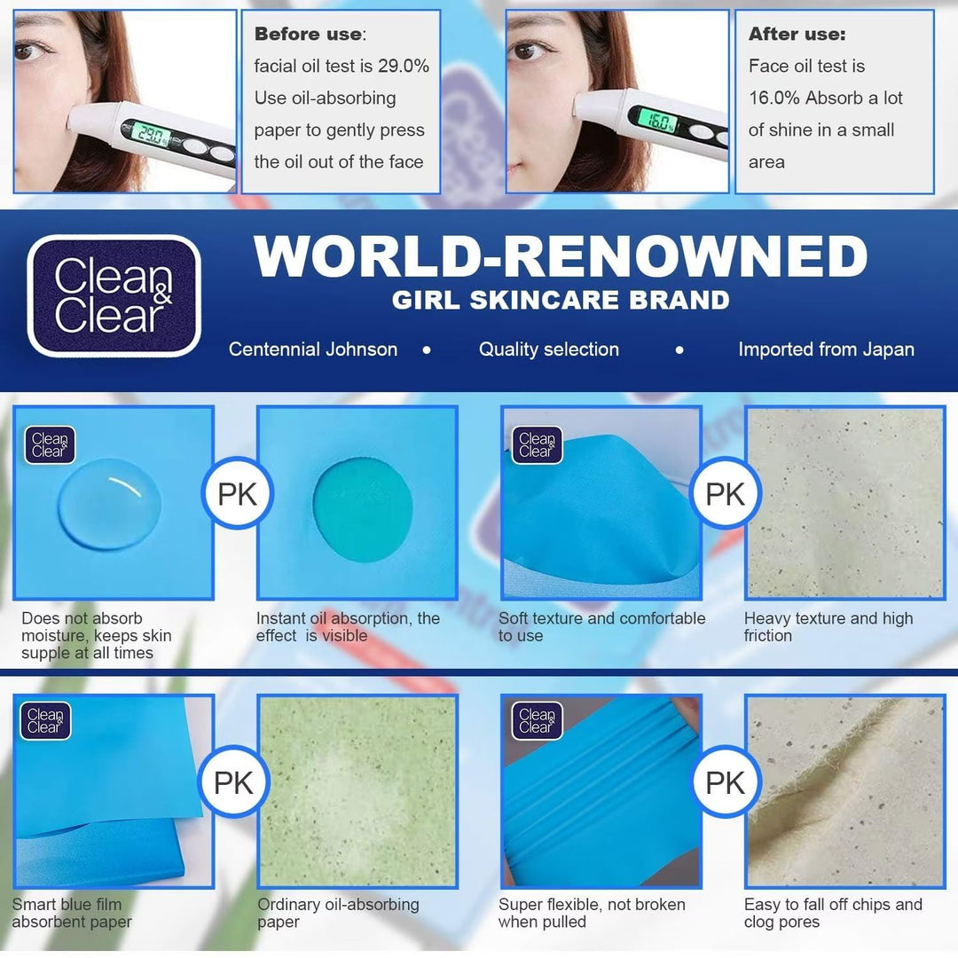 Clean &amp; Clear Película de control de aceite, 5 paquetes de 60 h...