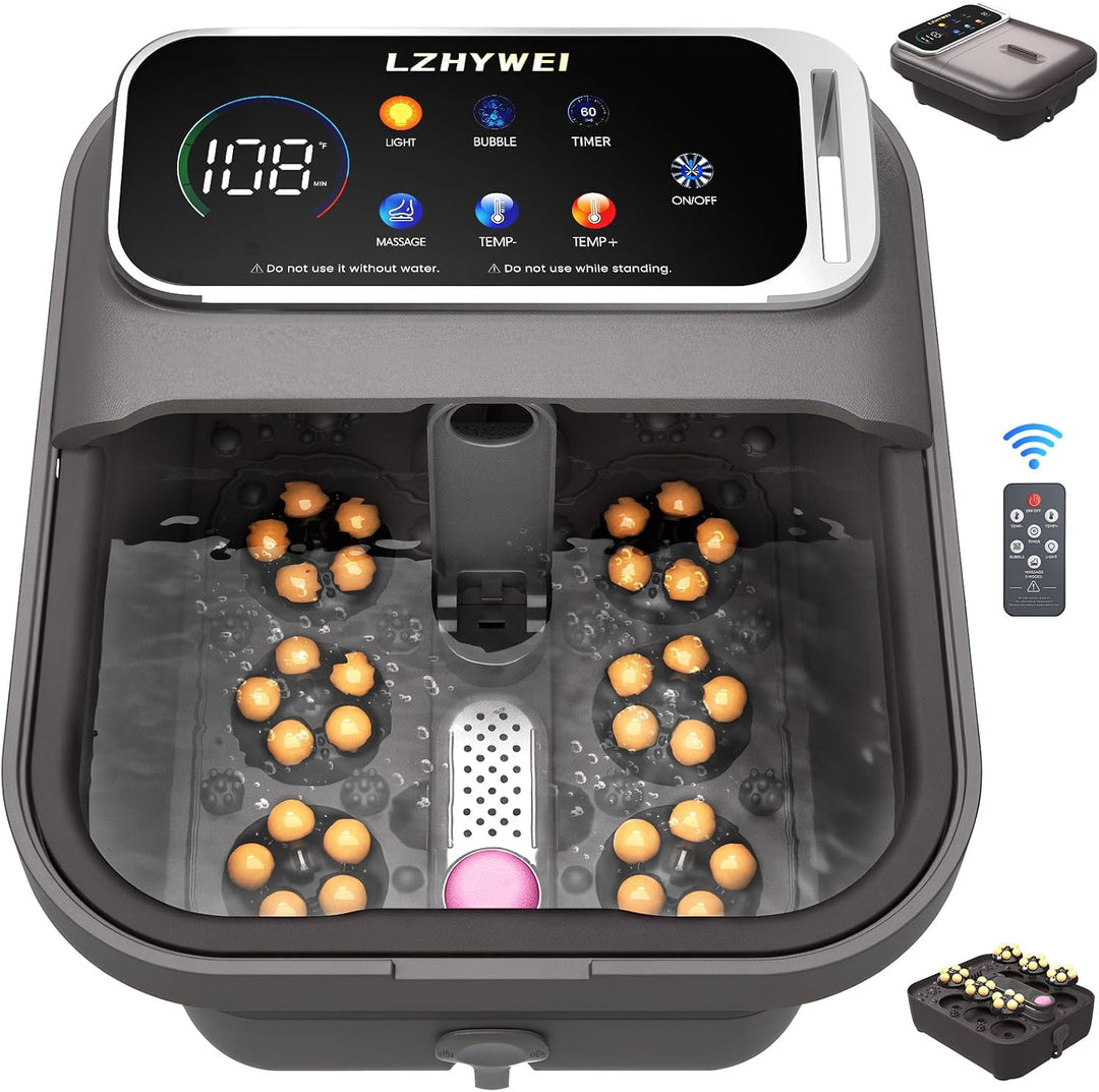 LZHYWEI Spa de pies plegable con calor, masajeador eléctrico de pie...