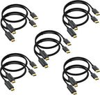 Cable DisplayPort HDMI, paquete de 10 unidades, 6 pies, 4K macho macho