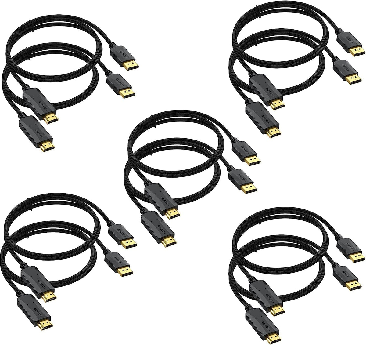 Cable DisplayPort HDMI, paquete de 10 unidades, 6 pies, 4K macho macho