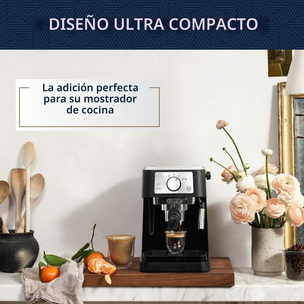 De'Longhi Stilosa - Máquina compacta de café expreso, espumador de leche