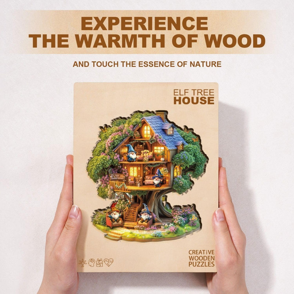 Rompecabezas de casa de árbol de elfos, regalos para adultos, 175 piezas de 11.4 x 11 pulgadas
