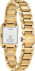 Citizen Bianca EW5602-57D - Reloj de pulsera de acero inoxidable dorado con esfera blanca de 0.866 in