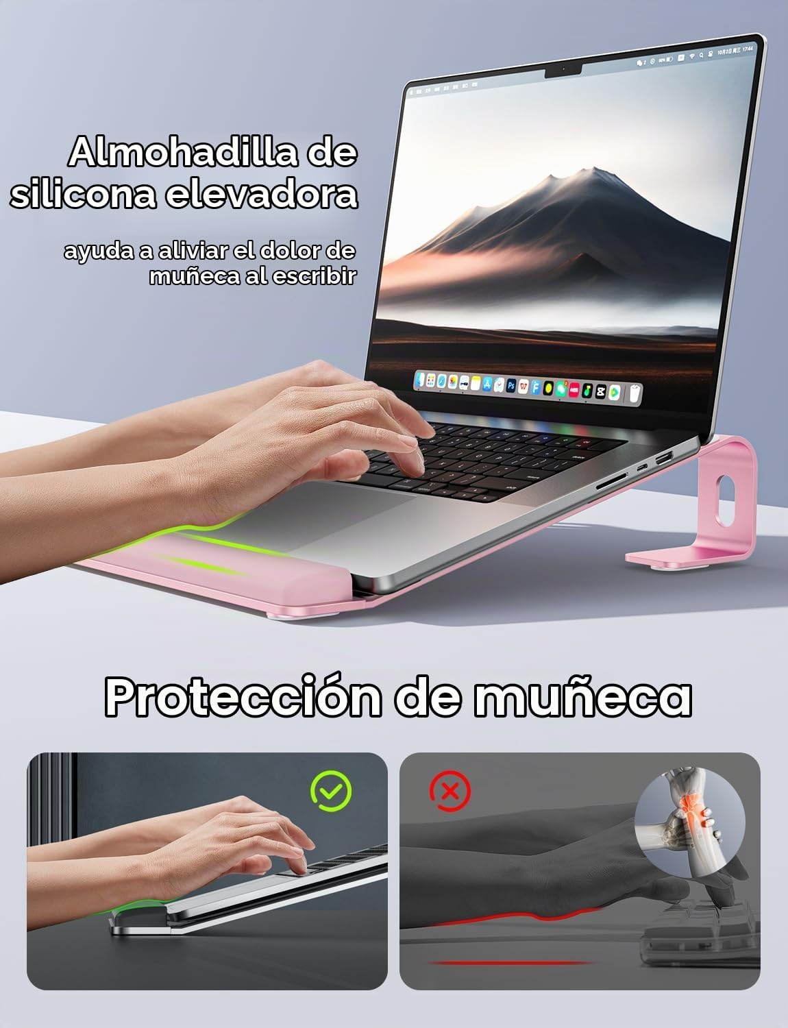 JCZT Soporte de aluminio para laptop, soporte para portátil con rep...