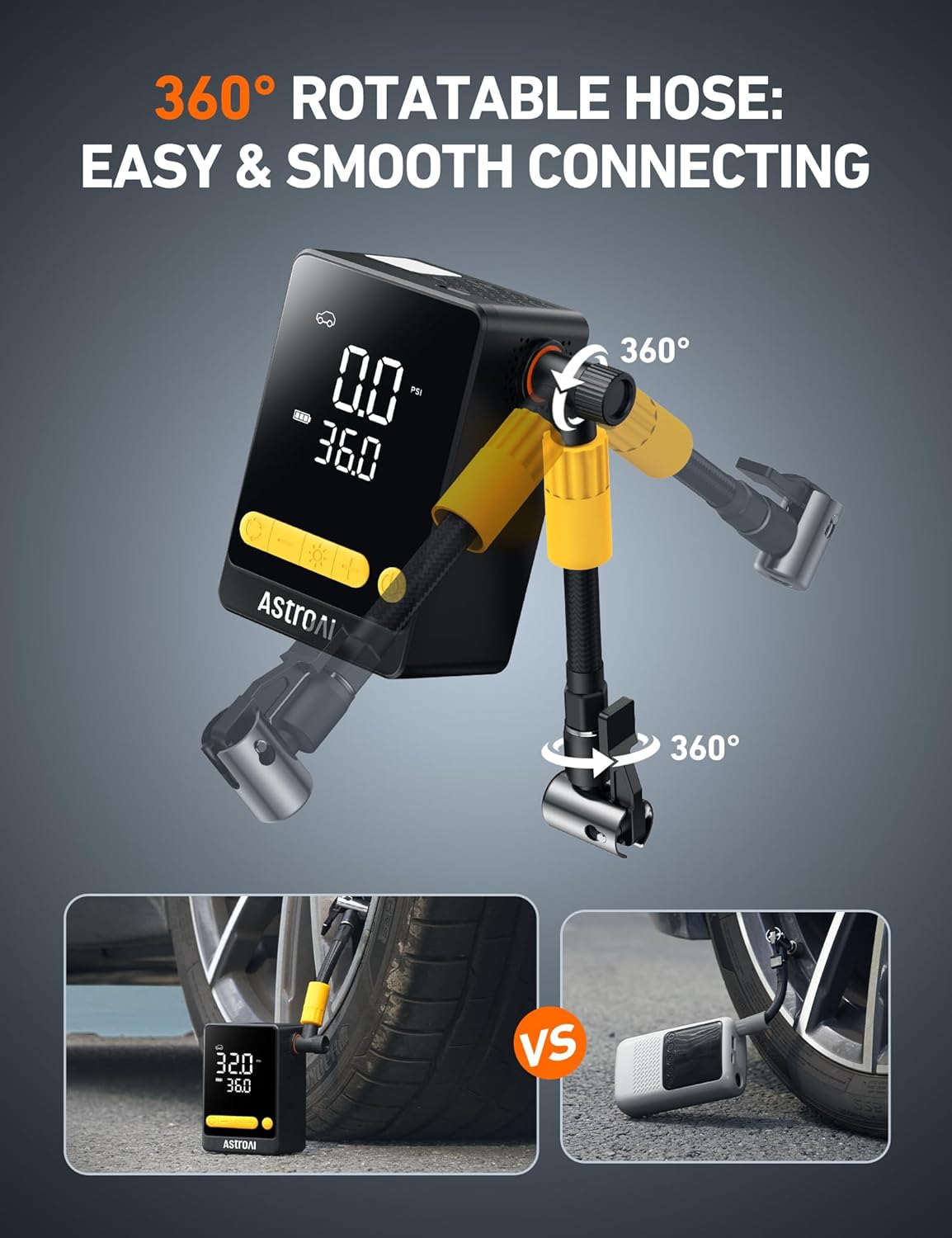 AstroAI L10 Mini compresor de aire portátil para inflador de neumát...