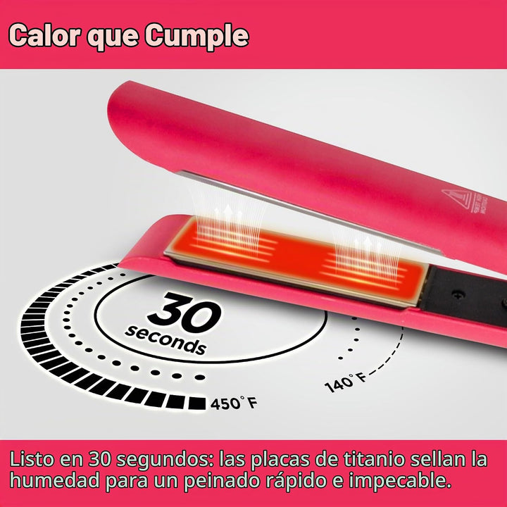Evalectric Pro Titanium - Plancha plana de 1.25 pulgadas, doble vol...