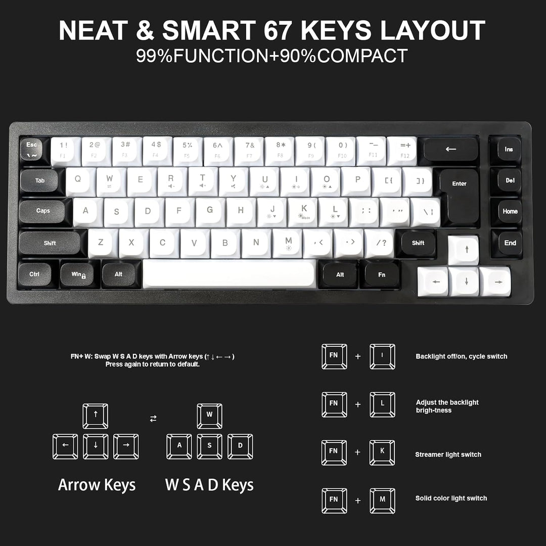 Teclado de Membrana para Juegos RGB con Cable. Teclado de Computado...