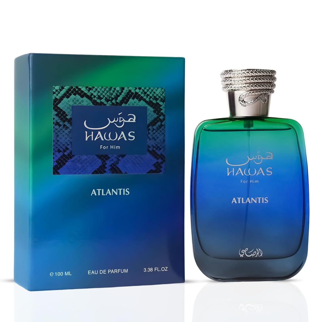 RASASI Hawas Atlantis Eau de Parfum para hombre, 100 ml (3.4 oz) Sp...