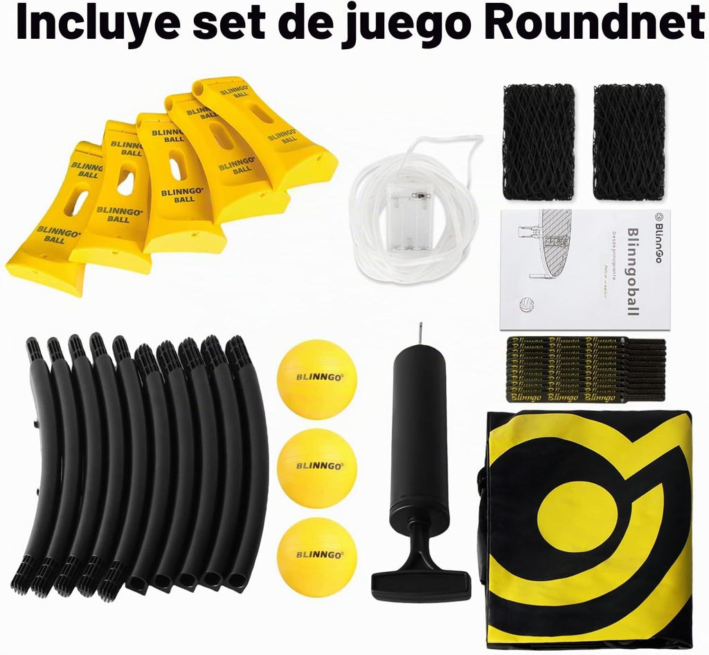 Roundnet Game Set con Balls y Patented Net, Lawn, Beach, Backyard Outdoor Game para Adults y Family