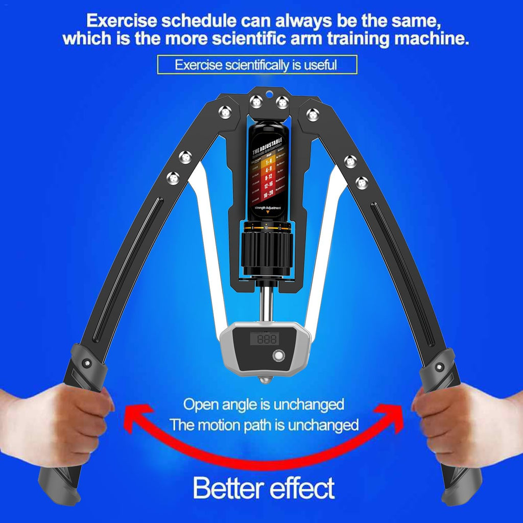 EAST MOUNT Ejercitador de brazo Twister con pantalla de contador, potencia hidráulica ajustable de 22 a 440 libras, expansor de pecho para el hogar, equipo de entrenamiento muscular de hombro