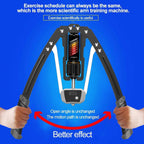 EAST MOUNT Ejercitador de brazo Twister con pantalla de contador, potencia hidráulica ajustable de 22 a 440 libras, expansor de pecho para el hogar, equipo de entrenamiento muscular de hombro