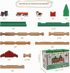 Wondertoys Juego de troncos de madera de 208 piezas, troncos de construcción clásicos a partir de 3 años, el mejor juego de regalo de construcción retro para niños, regalos educativos de ingeniería de