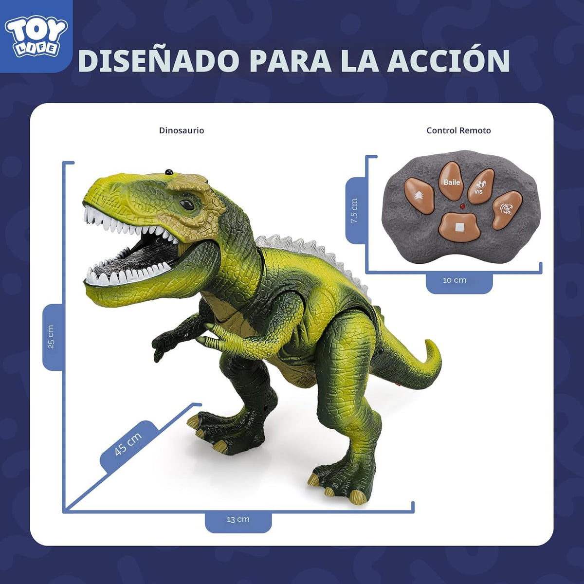 STEAM Life RC Walking T-Rex Dinosaur Toy, Lights y Roar, Kids 3-8