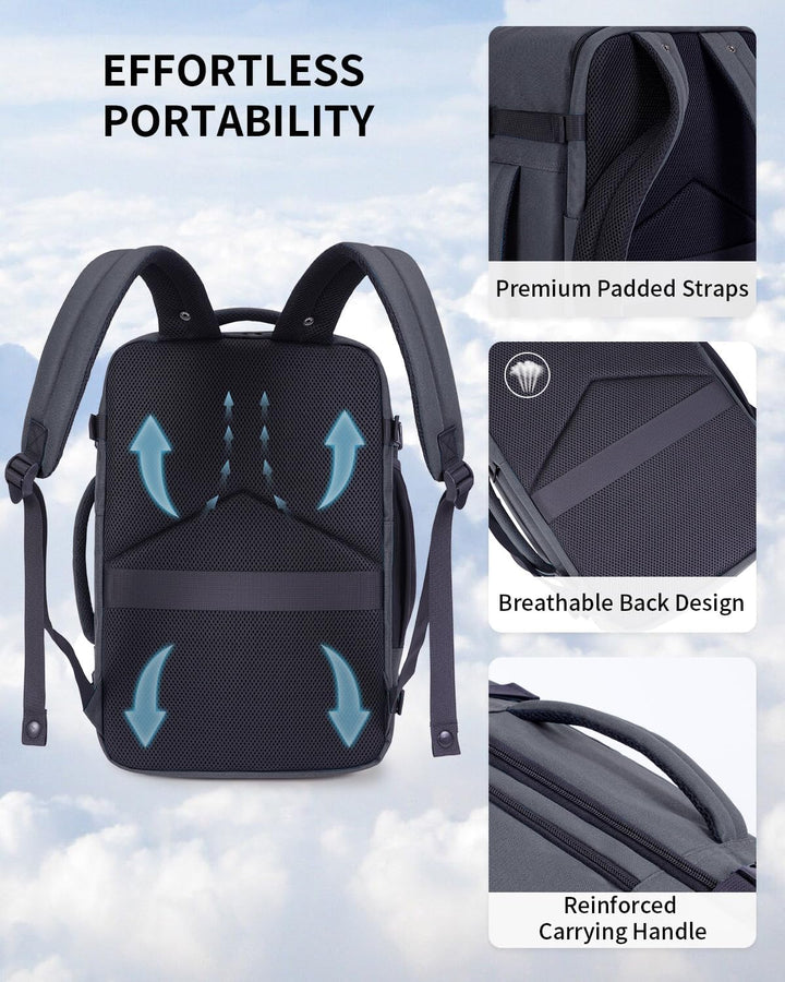 ECOHUB Mochila de Viaje Mochila de Equipaje de Mano, Verde grisáceo...