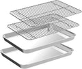 Bandeja de un cuarto de hoja con rejilla de enfriamiento CEKEE [2 bandejas para hornear + 2 rejillas para hornear], bandejas de acero inoxidable CEKEE para galletas y rejilla de alambre - resistentes