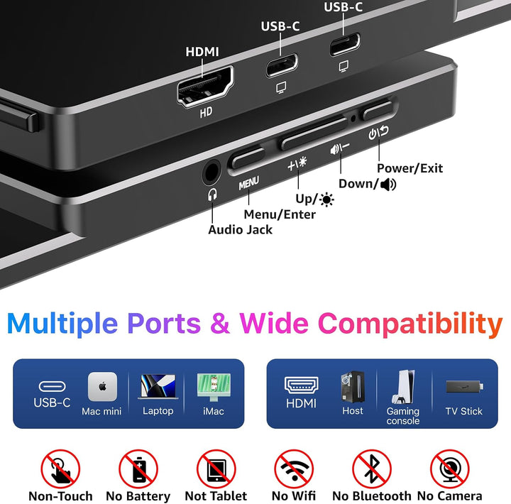 kksmart Monitor portátil para laptop, MacBook Surface PC, Xbox PS5,...
