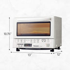 Panasonic FlashXpress - Horno tostador de mostrador, tamaño compacto de 4 rebanadas con calefacción infrarroja doble, 6 opciones de cocción automática y control preciso de temperatura, 1300W