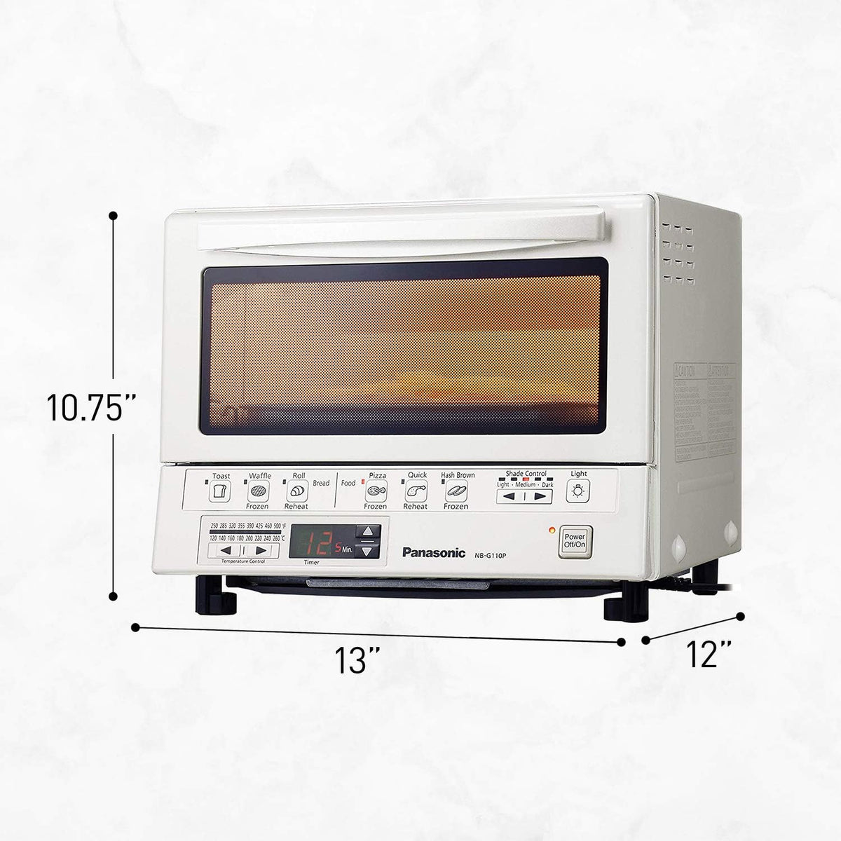 Panasonic FlashXpress - Horno tostador de mostrador, tamaño compacto de 4 rebanadas con calefacción infrarroja doble, 6 opciones de cocción automática y control preciso de temperatura, 1300W