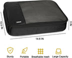 Cubos de embalaje para viajes, 4 cubos de embalaje para maletas, bolsa organizadora de equipaje de malla ligera con doble cremallera, color negro