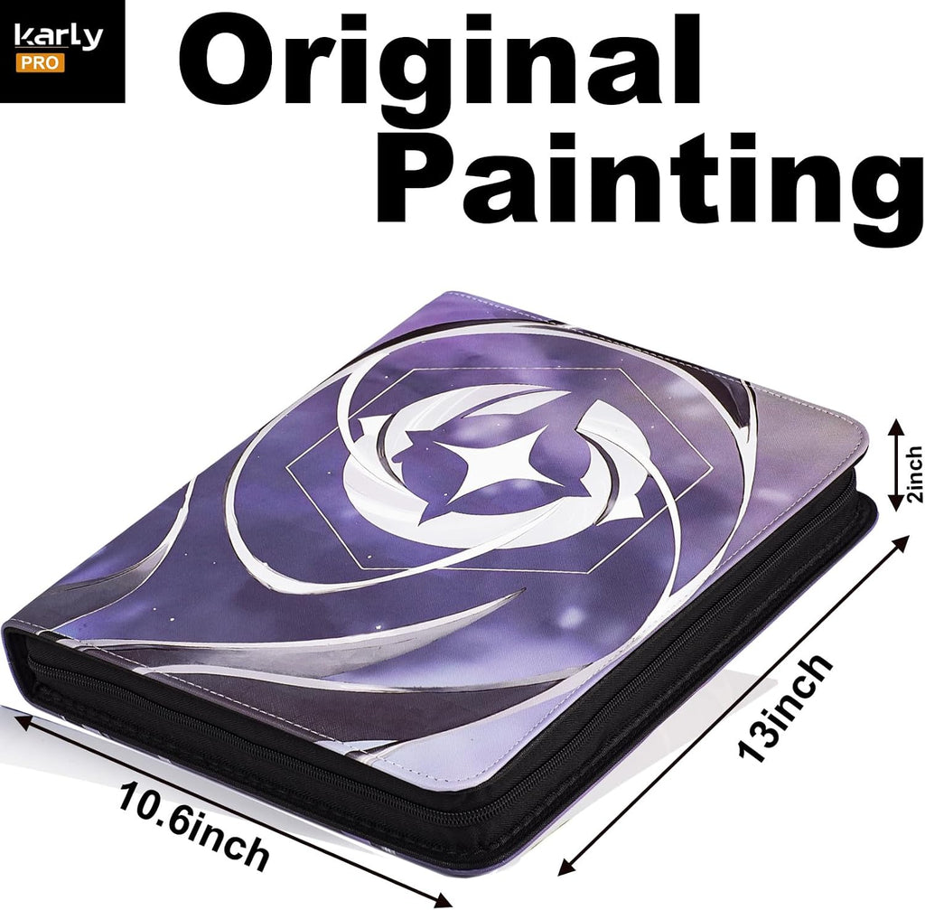 Carpeta con cremallera de alta calidad de 990 bolsillos compatible con tarjetas Lorcana, álbum de tarjetas coleccionables con 3 anillos para tarjetas TCG, otras tarjetas de juego, color gris