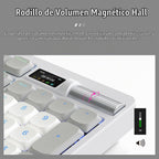 Teclado mecánico ergonómico con pantalla inteligente y rodillo de