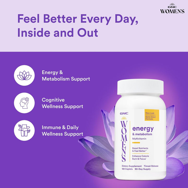 GNC Multivitamínico de energía y metabolismo para mujeres - 180 cáp...