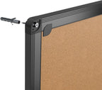 VIZ-PRO Tablero de anuncios de corcho, 36 x 24 pulgadas, tablero de anuncios de corcho con marco de aluminio negro