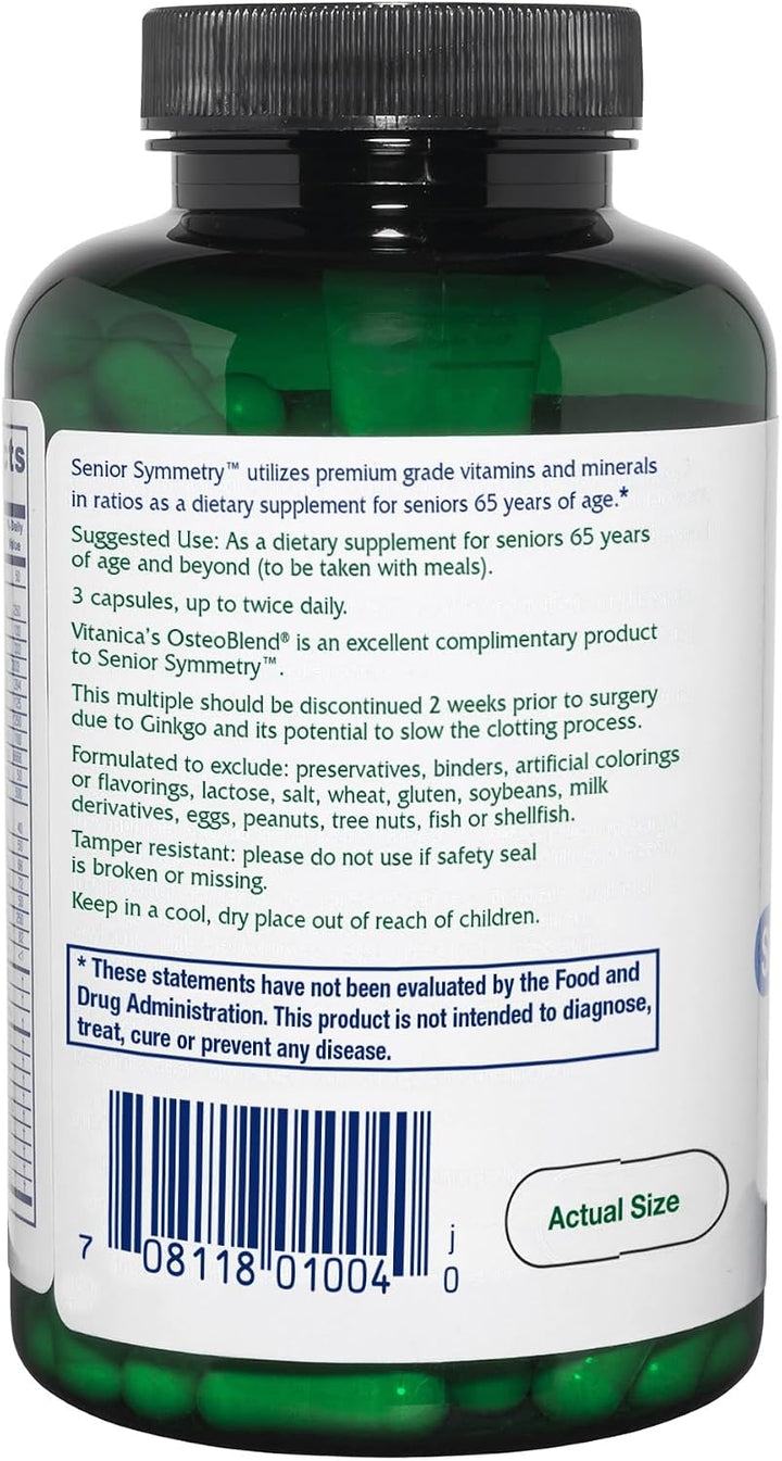 Vitanica Senior Symmetry, 65 años + Multivitaminas y Minerales, Veg...
