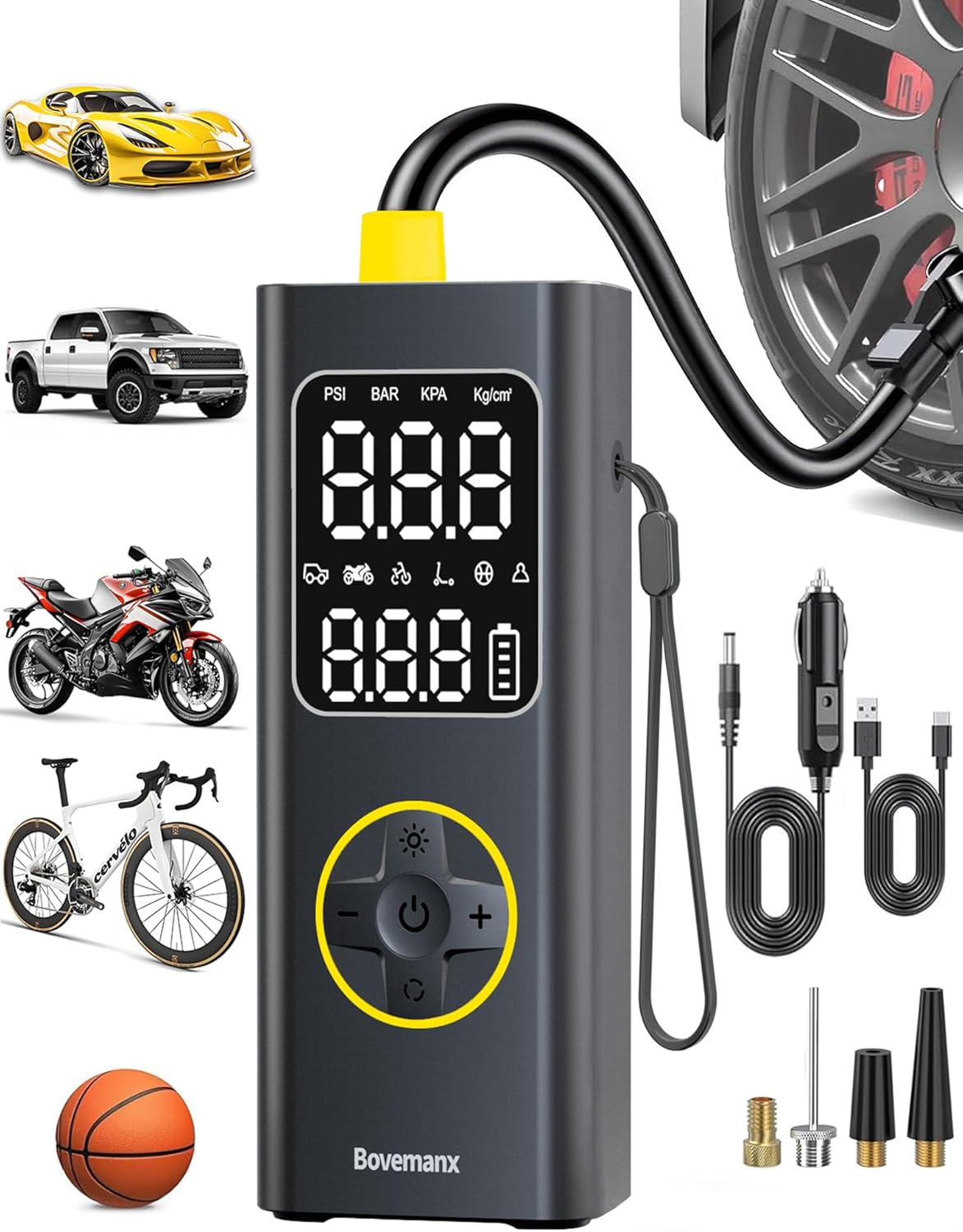 Bomba de Aire para Neumáticos de Coche Compresor de Aire Portátil,...