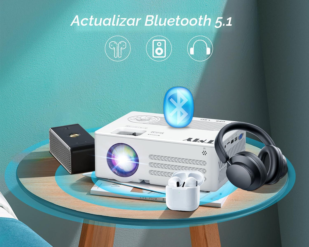 TMY - Proyector con WiFi y Bluetooth【pantalla de 80" incluida】P...
