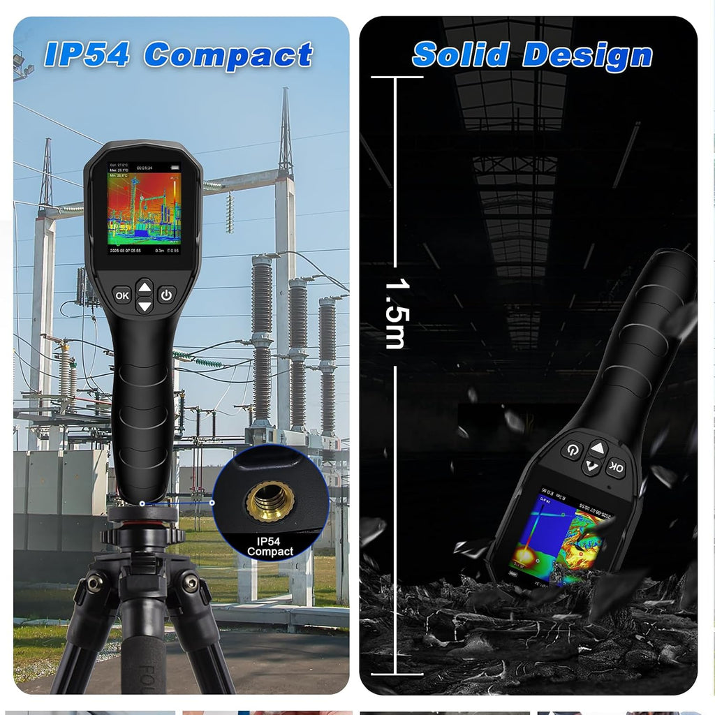 Pistola de cámara de imágenes térmicas, termómetro infrarrojo AIOMEST con resolución TISR de 240 × 240, detecta calor de temperatura de -4 °F a 1022 °F para HVAC, inspección del hogar, electricidad, comprobación de fugas de agua/aire