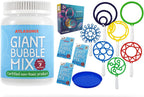 Ultimate Bubble Blast Kit - Juego de 11 varitas de burbujas gigantes y mezcla de polvo | Hace 7 galones de solución | Diversión de burbujas al aire libre para niños | Actividad de fiesta de verano |