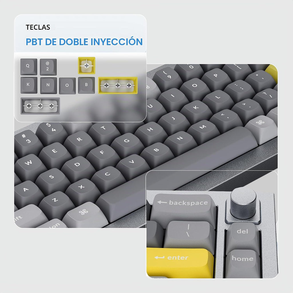 Keychron Q2 Teclado mecánico con cable al 65% con perilla y RGB – Interruptor marrón Gateron G Pro intercambiable en caliente, programable QMK/VIA, montaje de doble junta, cuerpo de aluminio para Mac