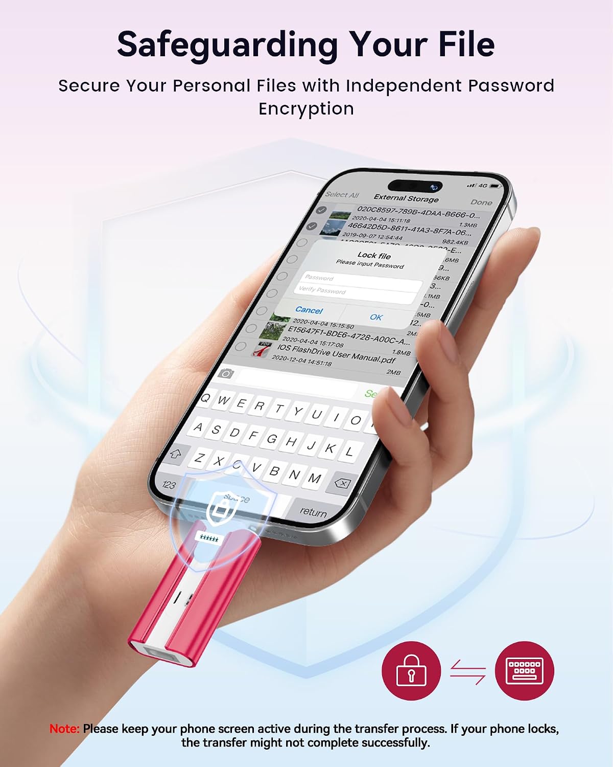 Unidad Flash Certificada MFi de 256GB para iPhone Thumb Drive, USB...
