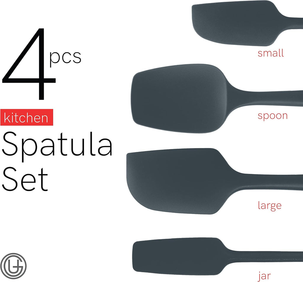 UpGood Juego de espátulas de silicona de 600 °F – Antiadherentes de alta resistencia al calor, espátulas de cocina pequeñas y grandes – Utensilios de cocina flexibles sin BPA de grado profesional –