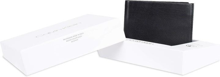 Calvin Klein Billetera plegable minimalista de piel RFID para hombr...