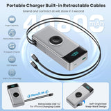 Cargador portátil 5 en 1 para iPhone, banco de energía de 40800 mAh...
