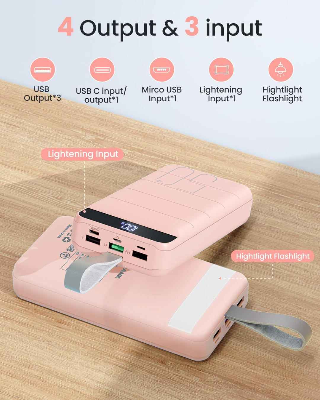 DAOLOT Banco de energía de carga rápida 50000mAh - 22.5W cargador p...