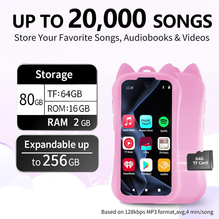 Reproductor de MP3 con Bluetooth WiFi 80GB reproductor de música di...
