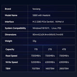 SSD NVMe M.2 Gaming de 2 TB para PS5 con disipador de calor PCIe 4....