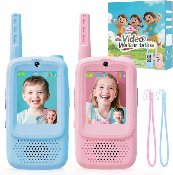 Walkie Talkies de video para niños, juguetes recargables de 2 unida...