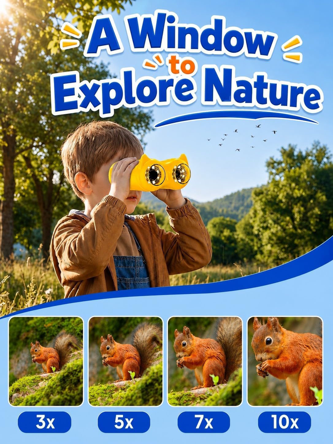 Telescopio de microscopio de mano 2-en-1 para niños, microscopio de