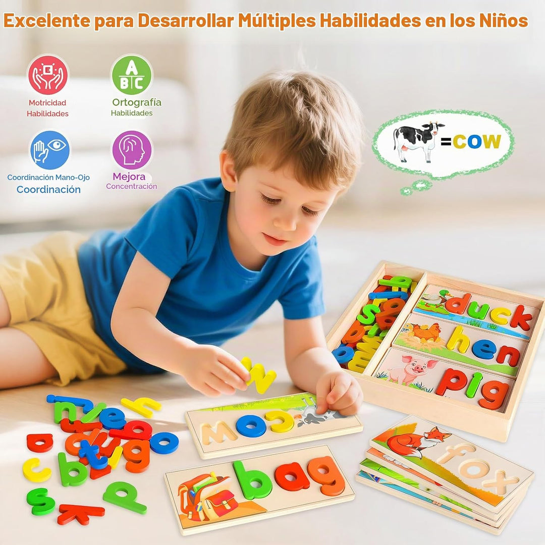 Juguetes de aprendizaje para niños de 3 años, rompecabezas del alfa...