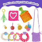 Souroyea Kit de Juguetes de Telar de Tejido, Kits de Manualidades 6-en-1 para Hacer Pulseras de la Amistad para Niños, Regalos Ideales de Cumpleaños y Navidad para Niñas de 5 6 7 8-12 Años, Actividad