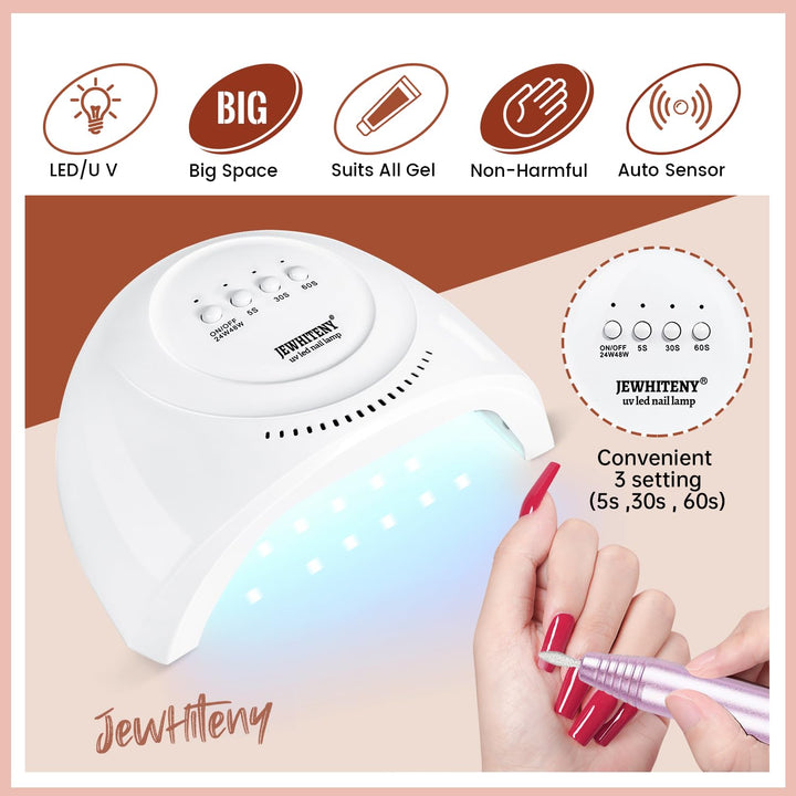 Jewhiteny Kit de extensión de uñas de polygel de 14 piezas con máqu...