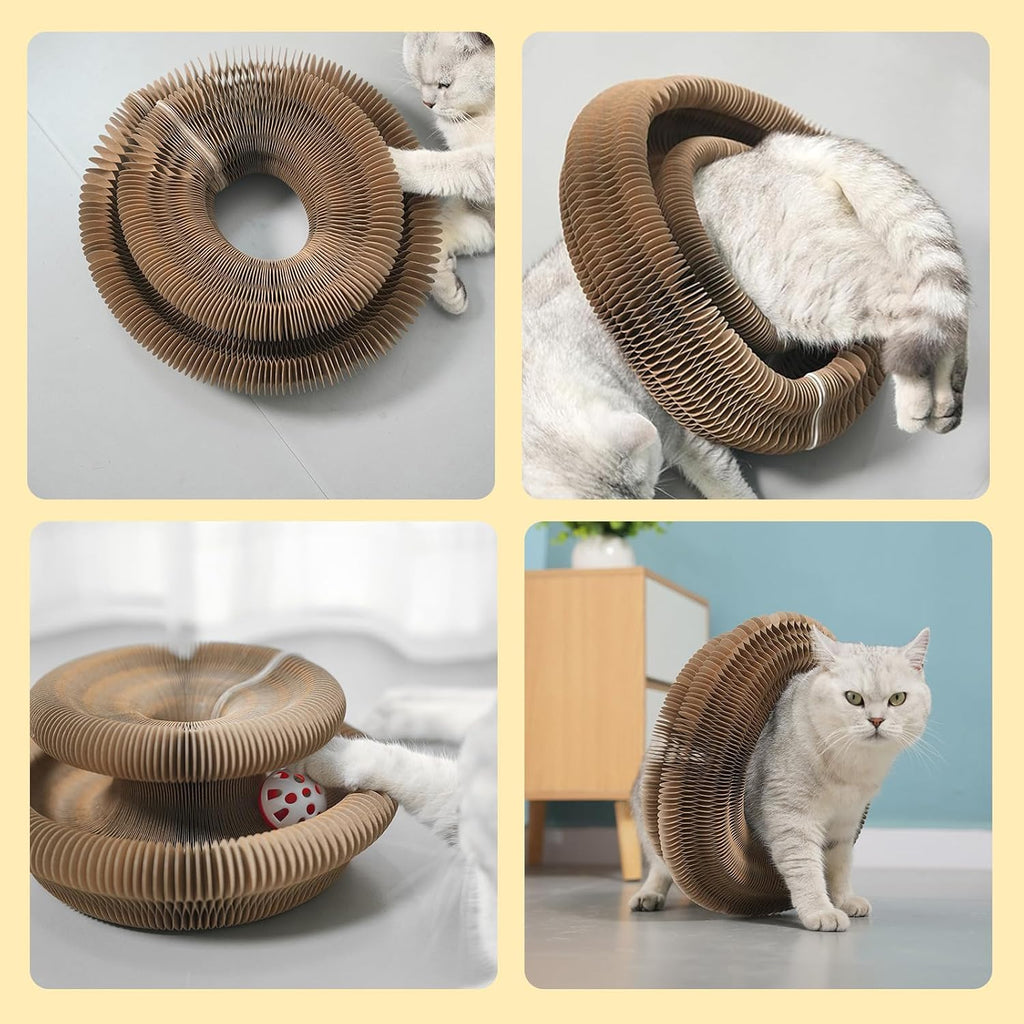Kitty Curls Cat Toy,Juguete plegable de órgano mágico,Tablero rascador de