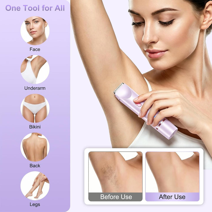 Debark Recortadora de bikini 2 en 1 para mujer, maquinilla de afeit...