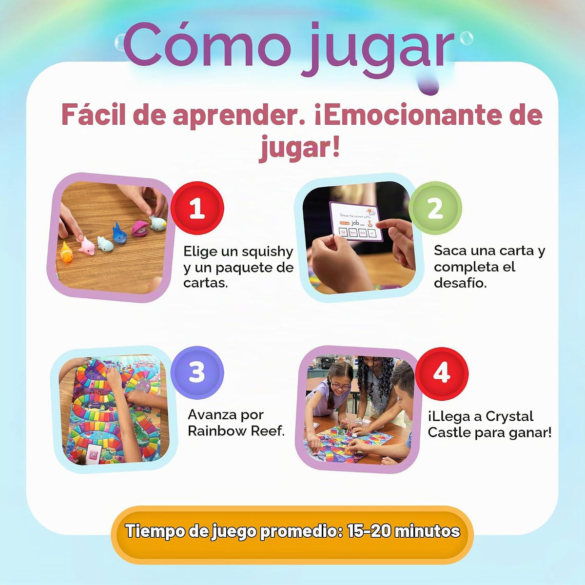 Fidget Game SquishyLand en Rainbow Reef Board Game, Pre-K a 2nd Grade